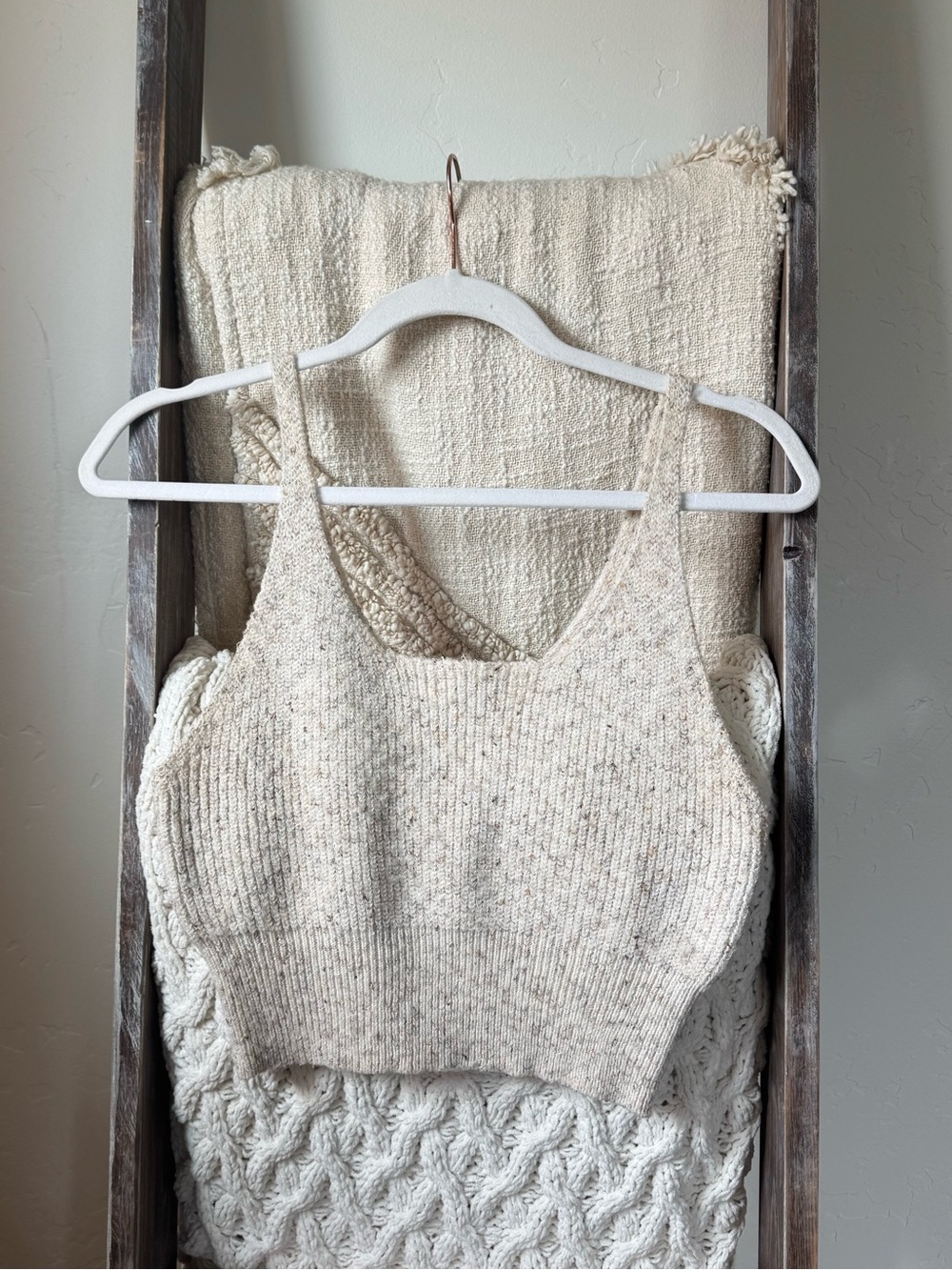 Paper Crane Speckled Knit Tank - Cream